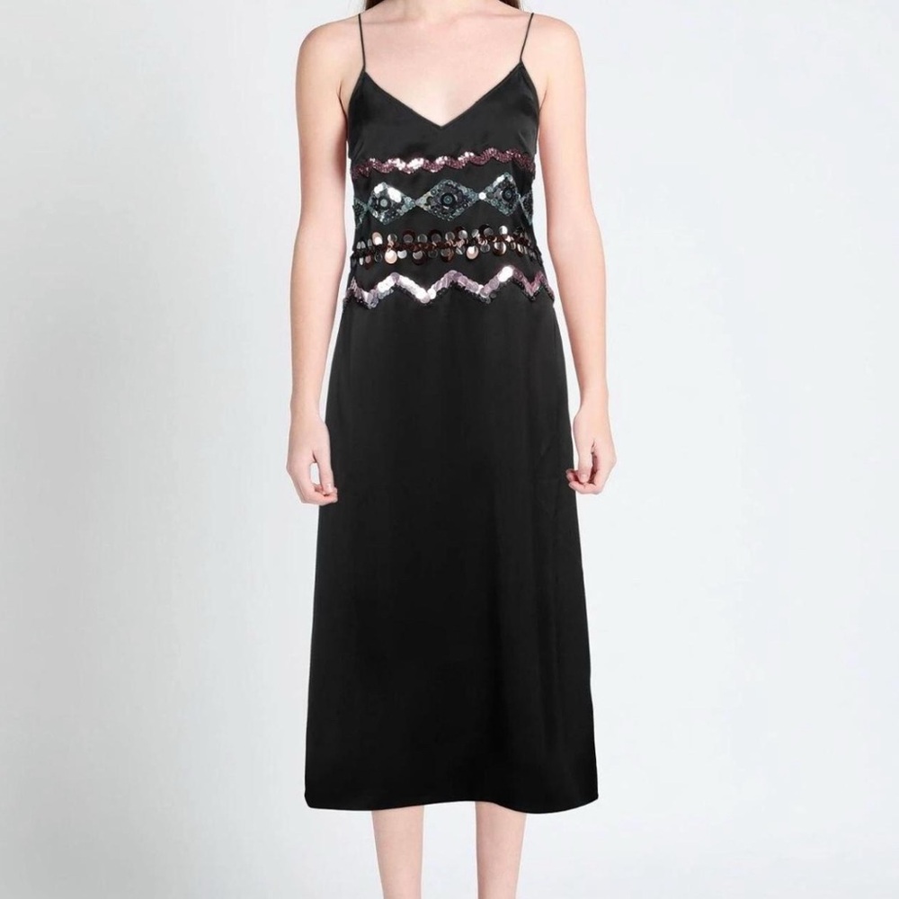 Coach Black Midi Dress with Sequin Accents